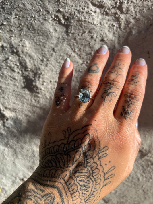 Anillo Aguamarina