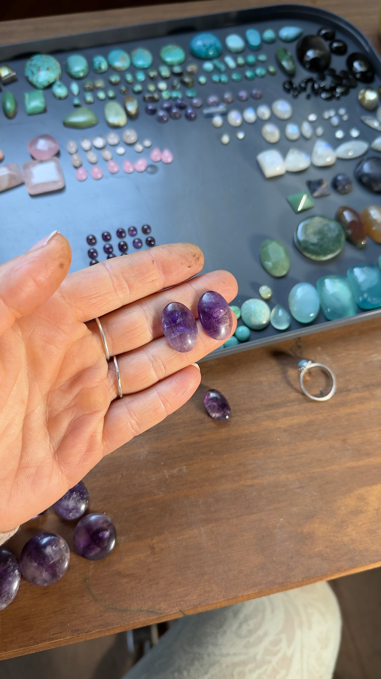 OUTLET de piedras | Par de Amatistas 21x14mm