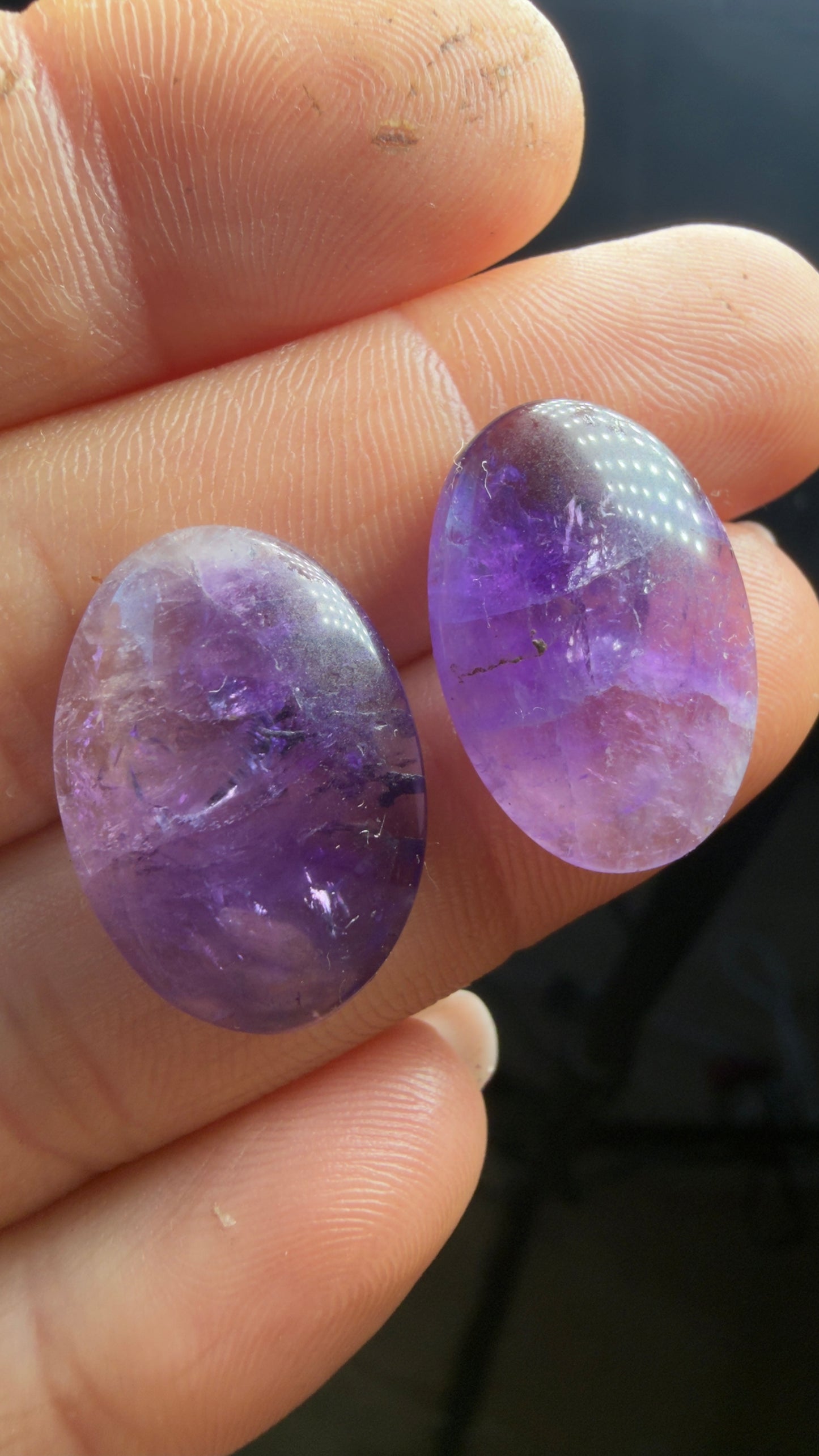 OUTLET de piedras | Par de Amatistas 21x14mm