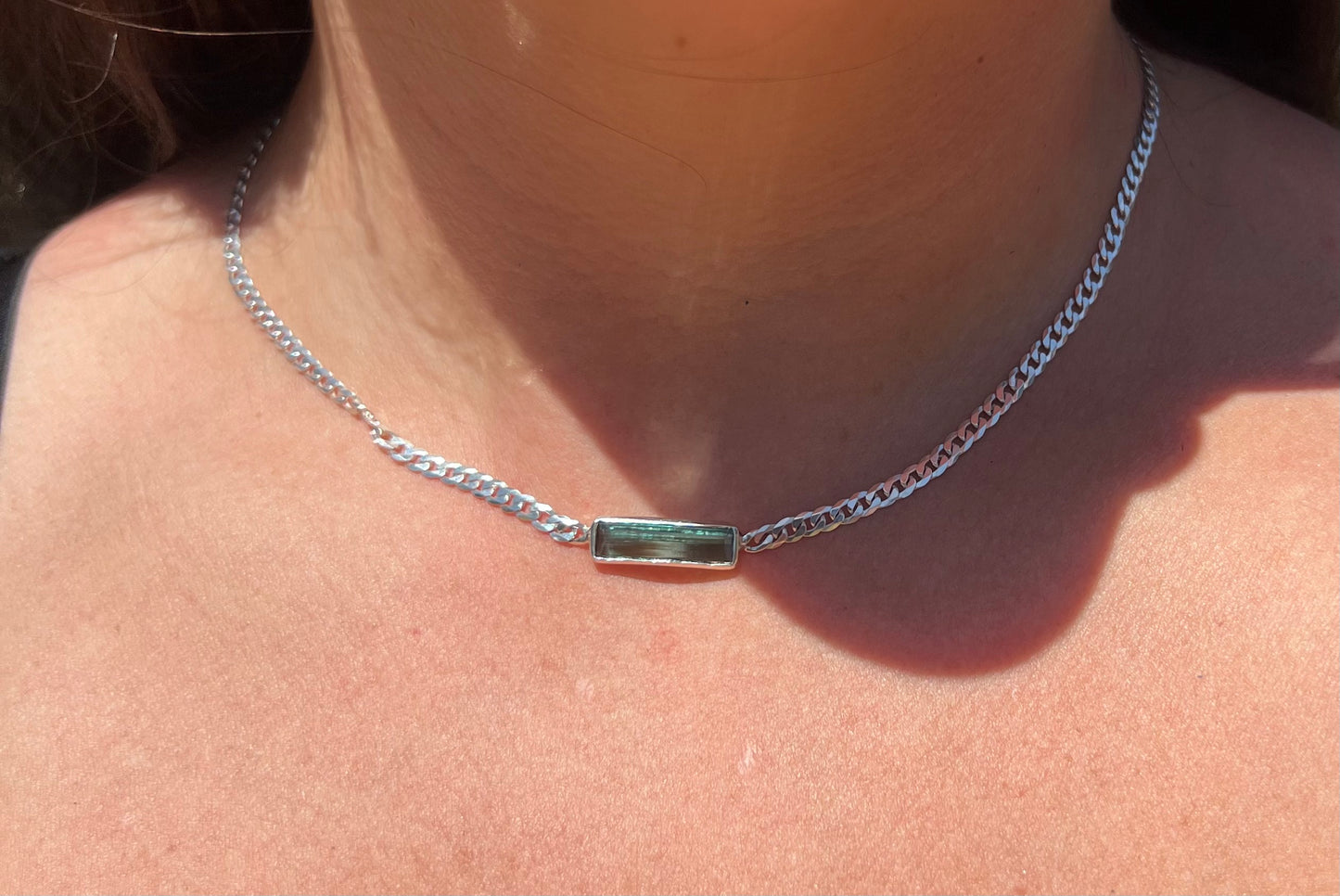 Collar turmalina verde